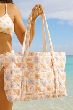 Beach Quilted Tote Bag