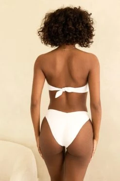 Angel Asymmetrical V-Cut Bikini Bottom -Dippin Daisys Shop D3227JRMSC WHT angel bottom white 3