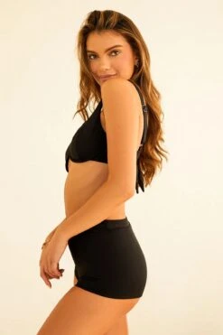 Farrah Elastic Waist Booty Short -Dippin Daisys Shop D3251JRMSC BLK farrah short black 2