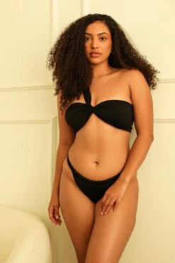 Frankie AsymmetricalBandeau Bikini Top -Dippin Daisys Shop D4262JMNSC BLK frankie top black 1