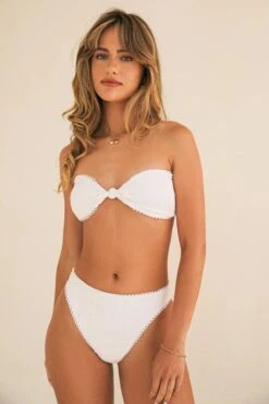 Bunny Knotted Bandeau Bikini Top -Dippin Daisys Shop D4283JEYLC WHT bunny top white 1