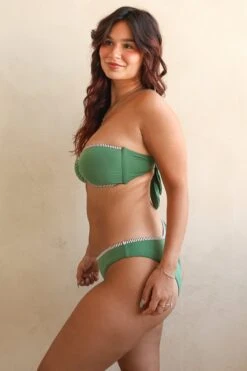 Ellis Bandeau Bikini Top -Dippin Daisys Shop D4393 EGCS ellis top elm green cocoa stripe 6