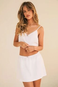 Best Wishes Mini Length Skirt -Dippin Daisys Shop D8111JSNOD WHT best wishes skirt white 1