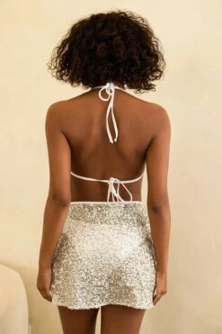 Rumours Tie String Skirt -Dippin Daisys Shop D8118JSQOD SLVR rumours skirt silver 3