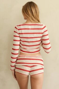 Fold-Over Mini Shorts 10 Fold-Over Mini Shorts -Dippin Daisys Shop D8137 SMST fold over mini shorts summertime stripe 3