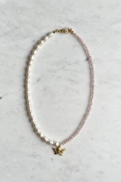 Dreamsbaby Jewels X Dippin Daisys Gold Cherub Necklace 9 Dreamsbaby Jewels X Dippin Daisys Gold Cherub Necklace -Dippin Daisys Shop DDBJCN PNK gold cherub necklace pink 4